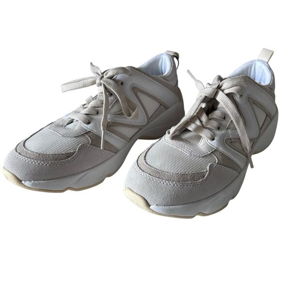 MAJE Women's Leather Low Top Athletic Sneakers in Off-White-Size 39 EU/US 8.5‎ - Picture 3 of 6